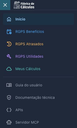Gaveta de navegação em tema escuro