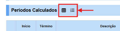 Botões exportar tabela
